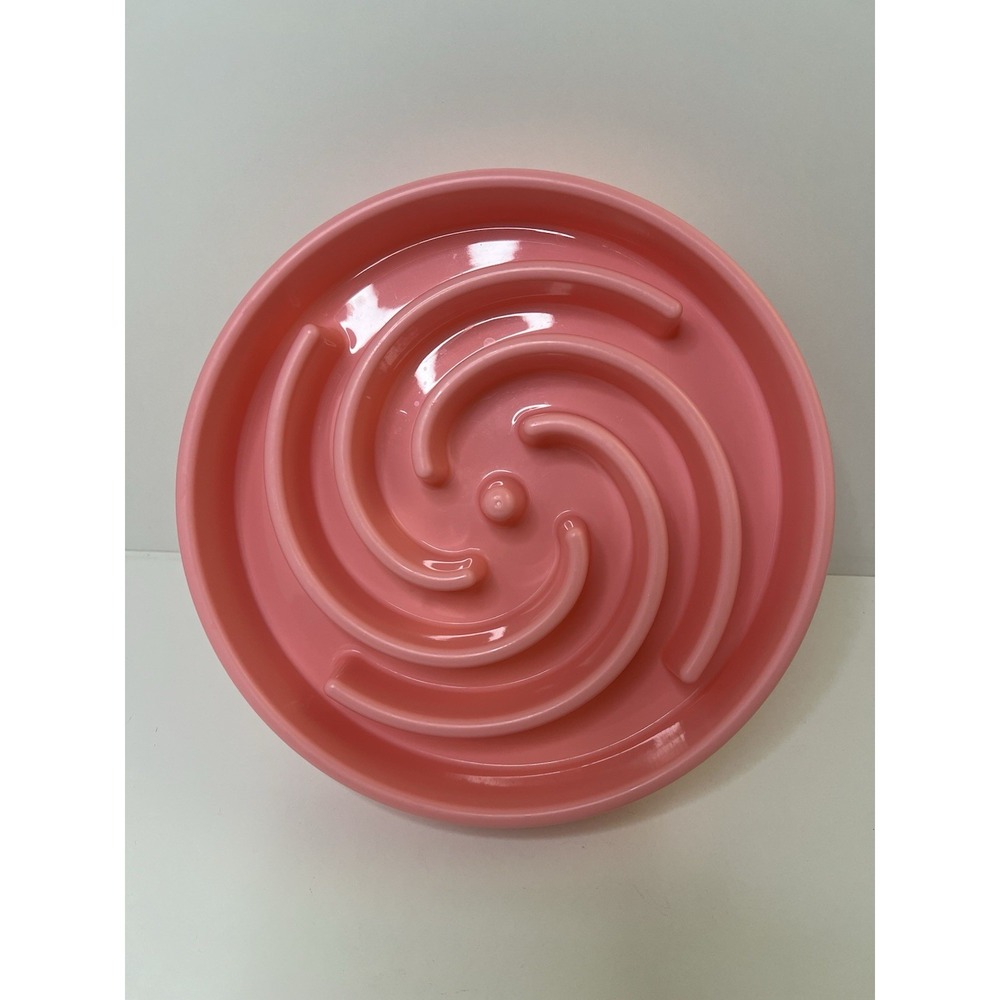 Outward Hound Slow Fun Feeder Dog Bowl Pink Swirl Large 4 Cup 10x Slower EZ Wash